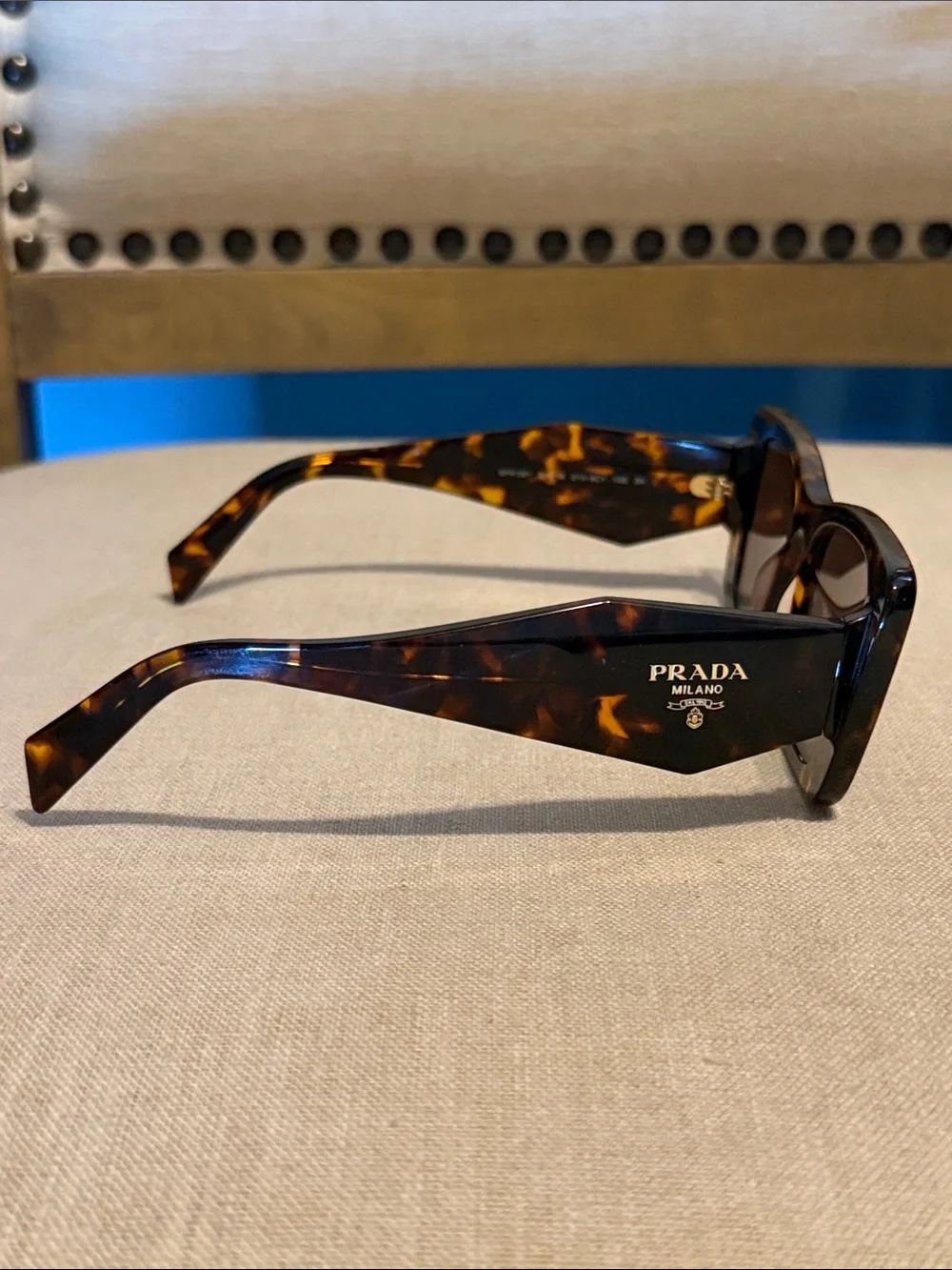 Authentic Prada Tortoiseshell Square Sunglasses, also known as “Prada PR 17WS”